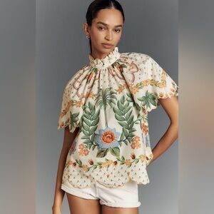 Farm Rio High-Neck Printed Blouse